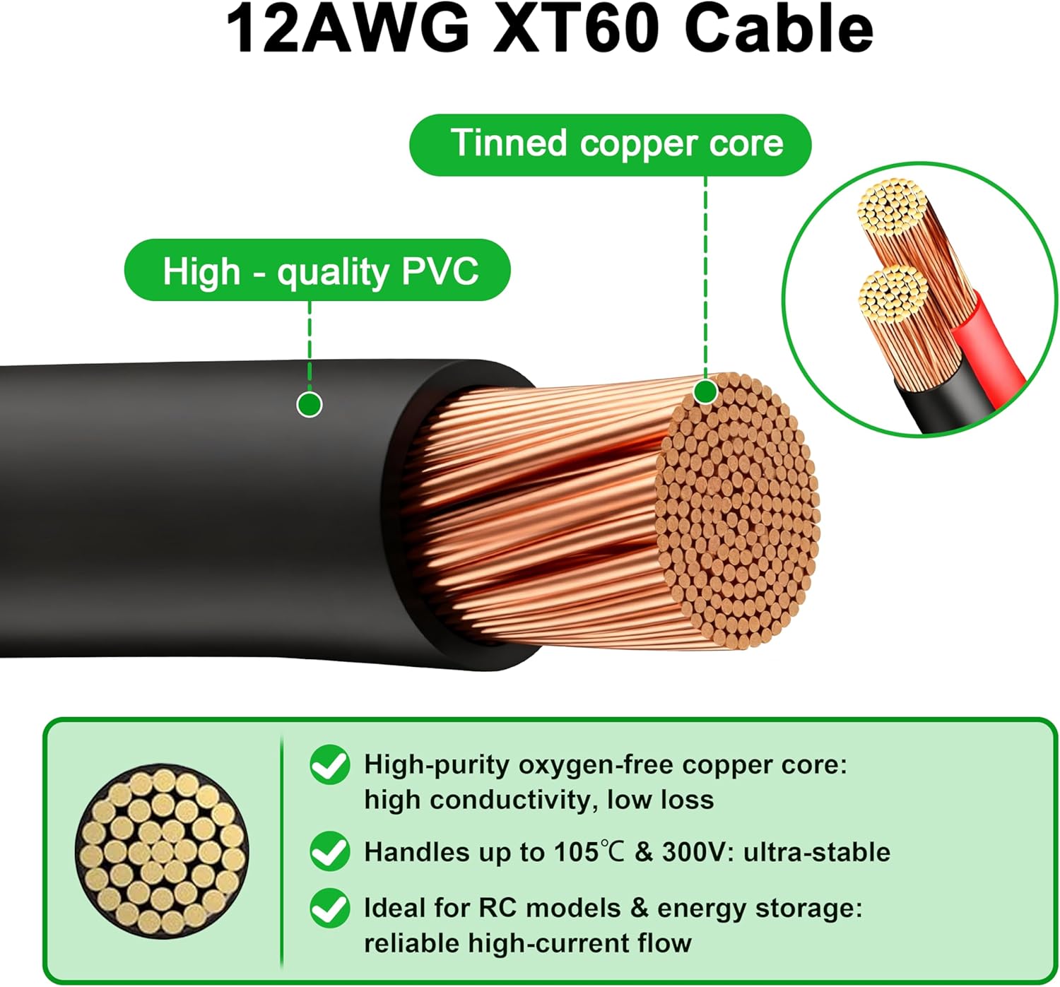 สายเคเบิล JMUYTOP 3 ฟุต 12AWG  - Fpv Drone Charger บทวิจารณ์และราคา